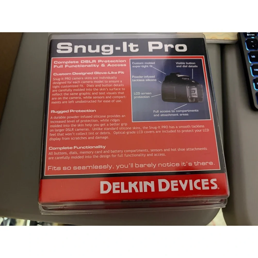 NIB Delkin Devices Snug-It Pro Camera Skin Case For Canon 7D DSLR Black